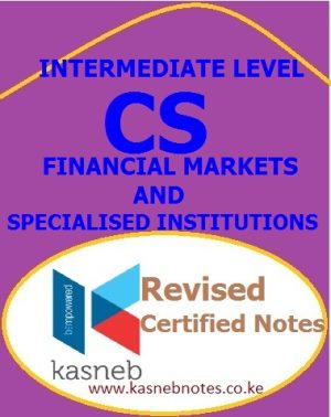 Financial Markets and Specialised Institutions Pdf Notes