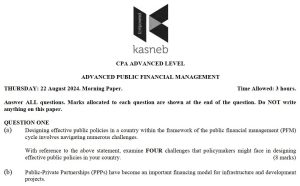 August 2024 Advanced Public Financial Management Past papers with answers