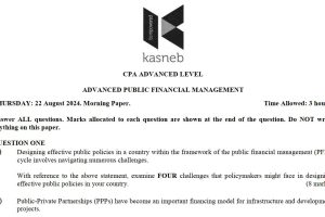 August 2024 Advanced Public Financial Management Past papers with answers