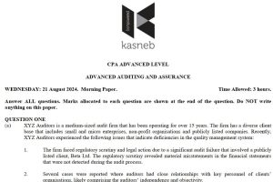 August 2024 Advanced Auditing and Assurance Answers