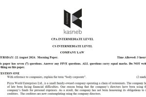 August 2024 CPA CS Company Law Past Paper answers