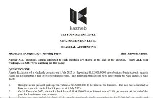 August 2024 Financial Accounting Past Paper answers