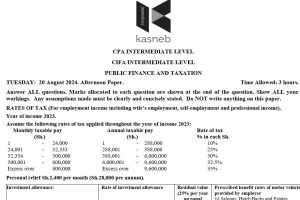 August 2024 CPA CIFA Public Finance and Taxation Past Paper answers