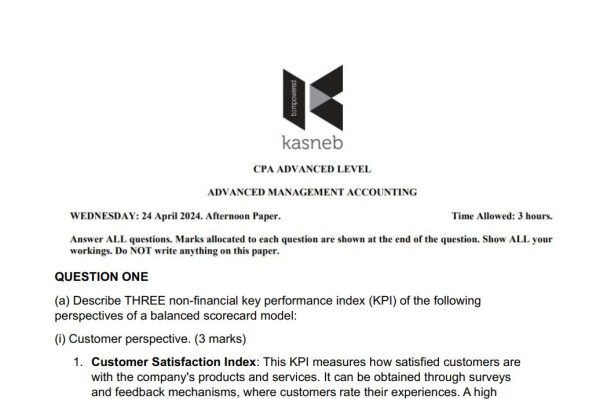 April 2024 Advanced Management Accounting Pdf Past Paper Answers