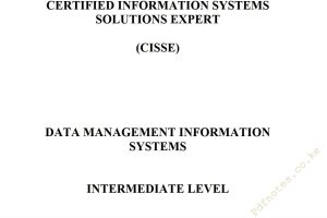 Data Management Information Systems notes