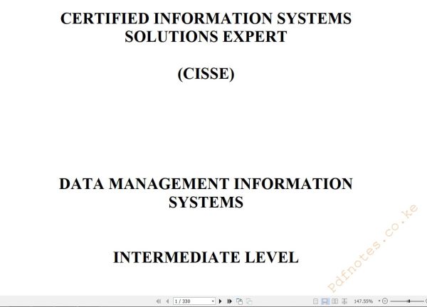 Data Management Information Systems notes