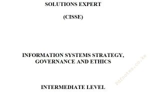 Information Systems Strategy Governance and Ethics notes