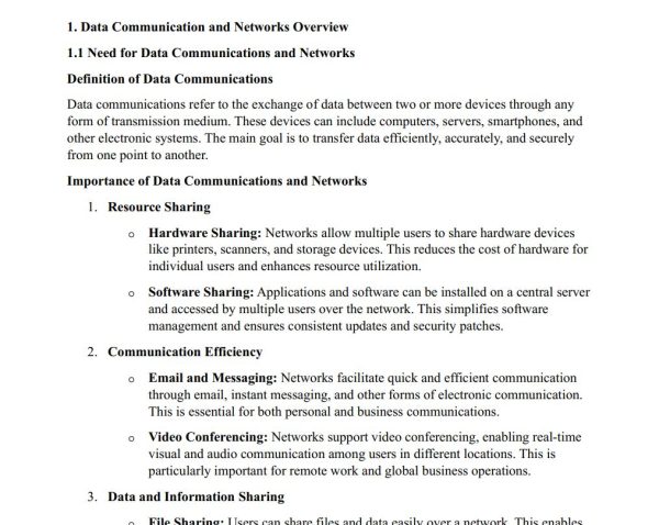 Networking and Data Communication Pdf notes.