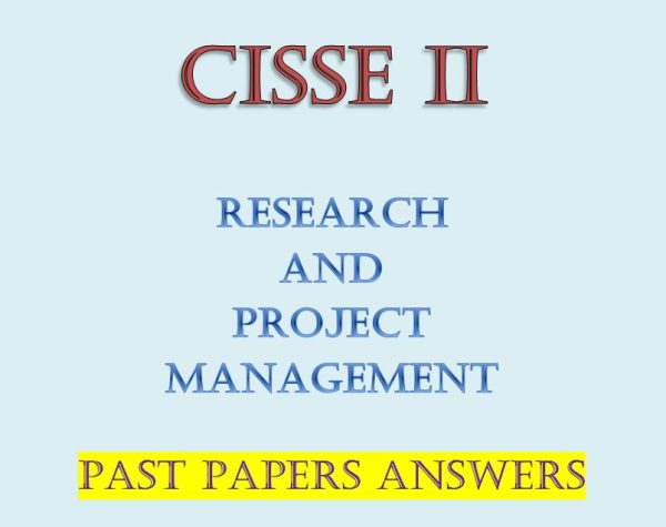 Research and Project Management Past Papers with Answers