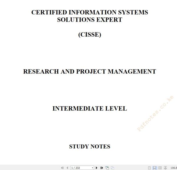 Research and Project Management Pdf notes
