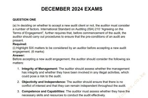 December 2024 Auditing and Assurance Past Paper answers (Copy)