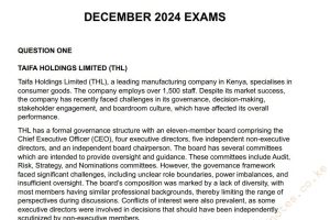 December 2024 Boardroom Dynamics Past Paper Answers