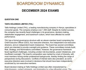 December 2024 Boardroom Dynamics Past Paper Answers