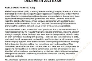 December 2024 Corporate Governance and Ethics Past Paper Answers
