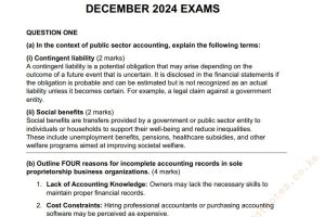 December 2024 Financial Accounting Past Paper answers