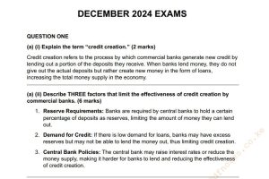 December 2024 Economics Past Paper answers