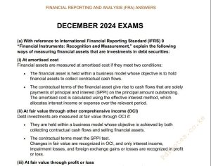 December 2024 Financial Reporting and Analysis Past Paper answers