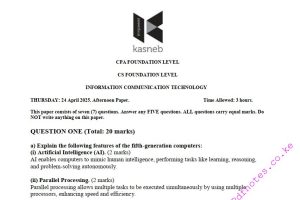 ICT APRIL 2025 ANSWERS