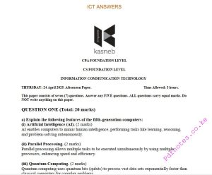 ICT APRIL 2025 ANSWERS