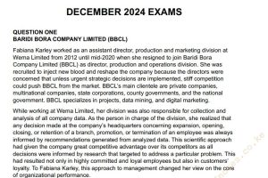 December 2024 Leadership and Management Past Papers with Answers