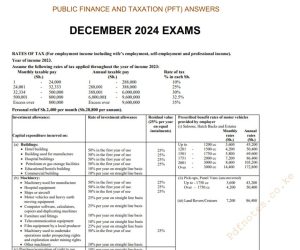 December 2024 Public Finance and Taxation Past Paper answers