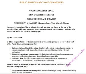 CPA April 2025 pft answers