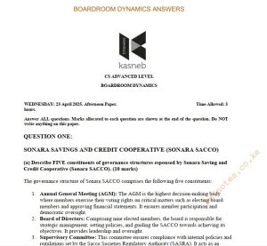 April 2025 Boardroom Dynamics Past Paper Answers