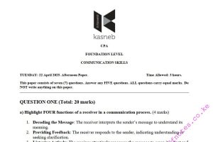 April 2025 CPA Communication Skills Past Paper Answers