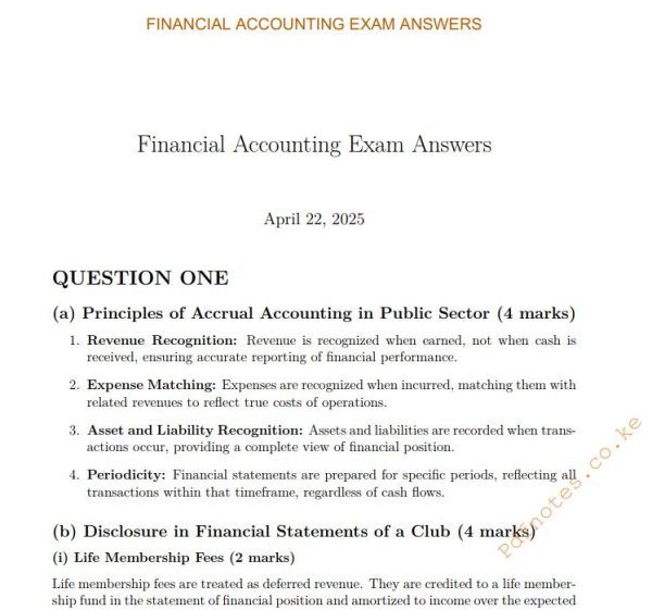 FA April 2025 Answers
