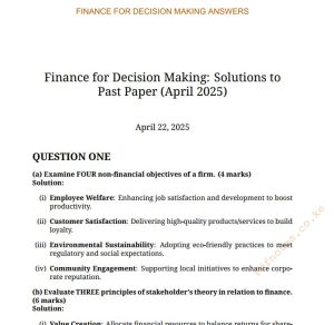 FDM April 2025 Answers
