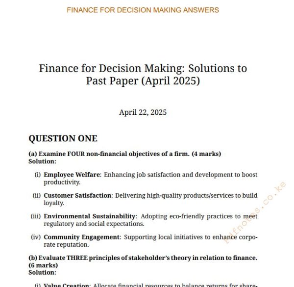 FDM April 2025 Answers