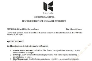 April 2025 Financial Markets and Specialised Institutions Past Paper Answers
