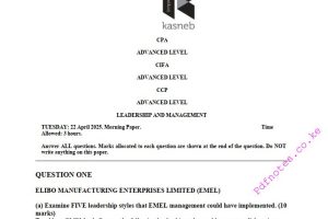 April 2025 Leadership and Management Past Papers with Answers