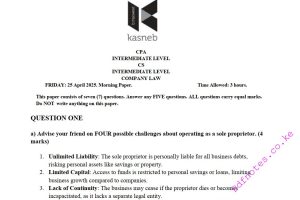 Company Law April 2025 Answers