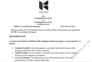 Company Law April 2025 Answers