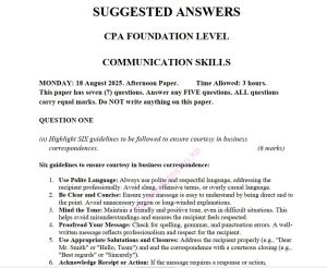 COMM SKILLS AUGUST 2025 ANSWERS