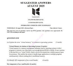 ICT August 2025 ANSWERS
