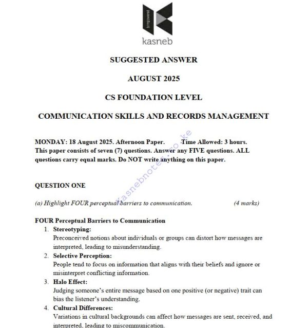 CSRM August 2025 Answers