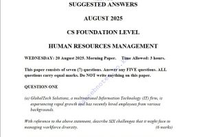 August 2025 Human Resource Management Past Paper Answers