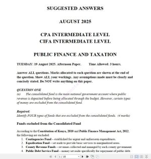 PFT August 2025 answers