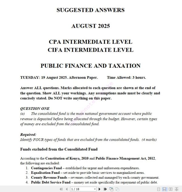 PFT August 2025 answers
