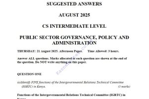PUBLIC SECTOR GOVERNANCE AND ADMINISTRARTION August 2025 Answers