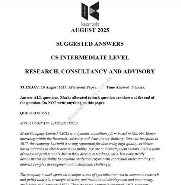 RCA August 2025 Answers