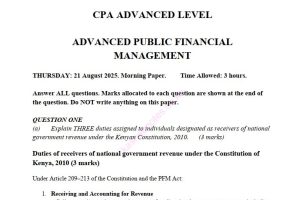 APFM August 2025 answers