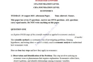 August 2025 Economics past paper answers