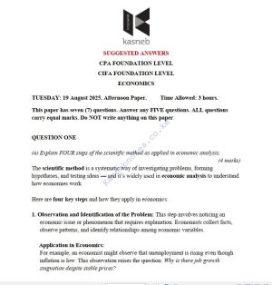 August 2025 Economics past paper answers