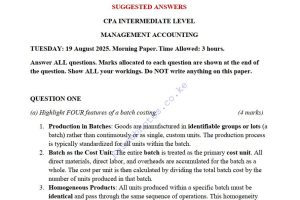 MA AUGUST 2025 Answers