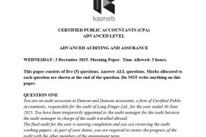 December 2025 CPA Advanced Auditing and Assurance Past papers with answers