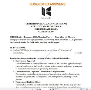 Download December 2025 CPA CS Company Law Past Paper answers in Pdf form