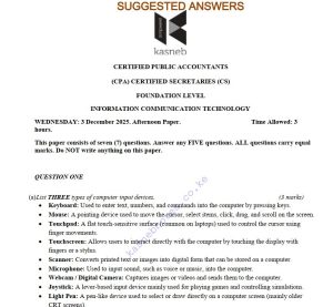 DECEMBER 2025 ICT CPA CS Past Paper answers